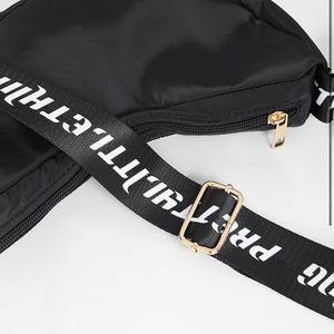 Pretty little thing black nylon crossbody bag